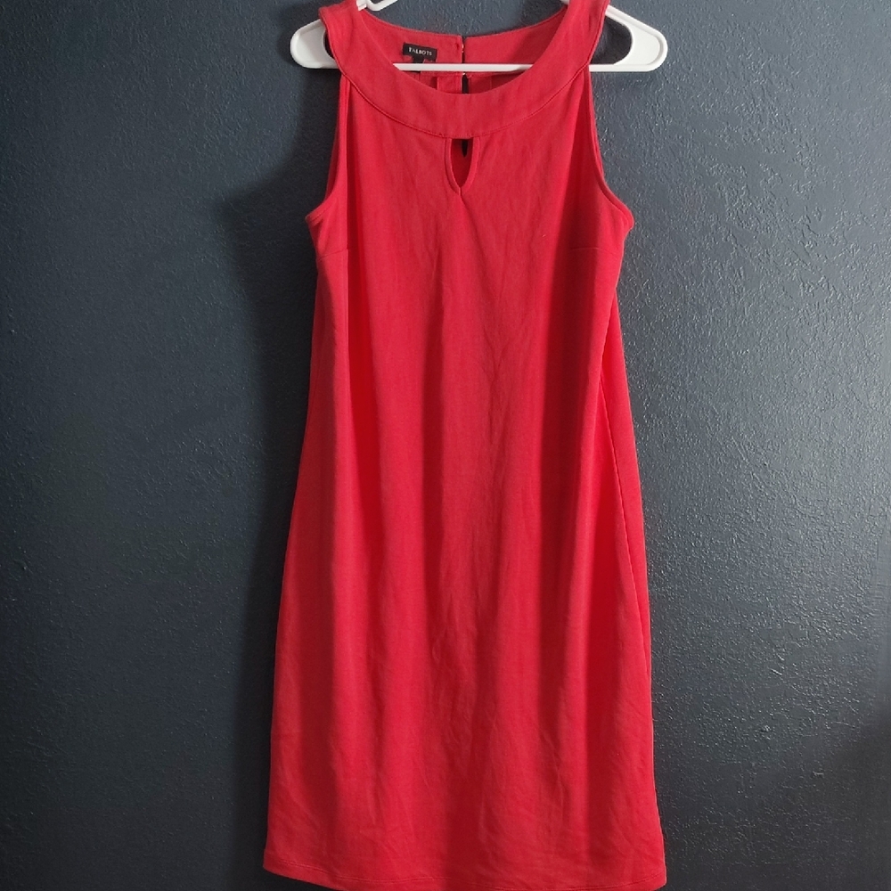 Talbots Red Sleeveless Jersey Cotton  Shift Dress